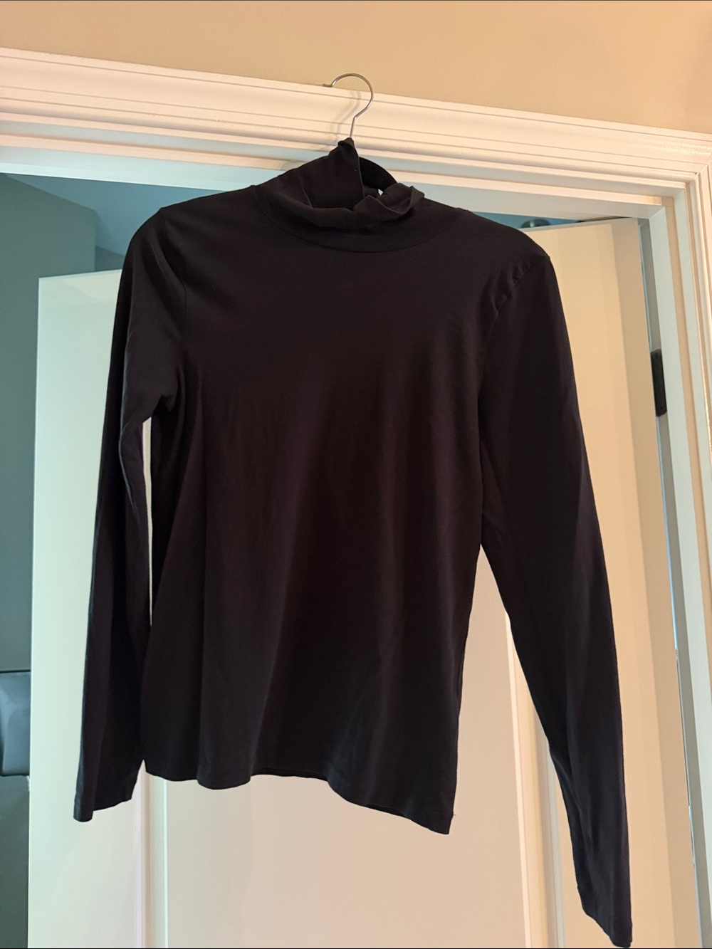 J. Crew Black Long-Sleeve Mock Neck Top